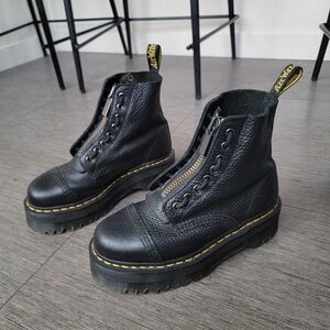 SINCLAIR MILLED NAPPA LEATHER PLATFORM BOOTS s7